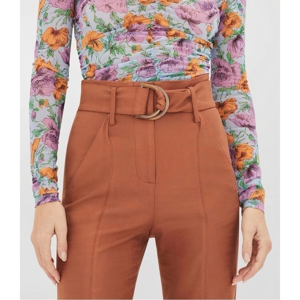 NWT Veronica Beard Wide-Leg Twill High-Waist Sunny Pant - Picture 3 of 7